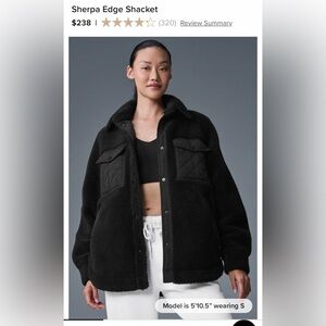 Alo Sherpa Edge Black Shacket Size Small